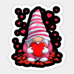 Cute Gnome Holding Hearts Men Women Couples Valentines's Day Sticker